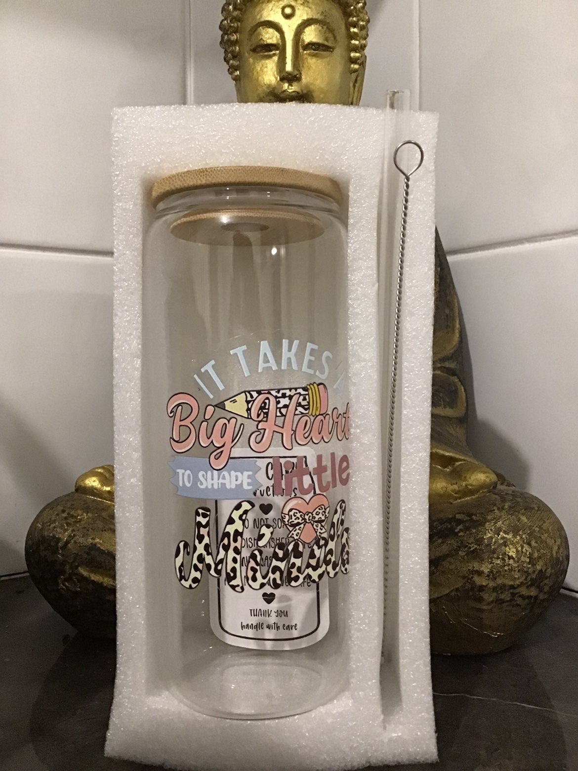 Glass tumblers with straw